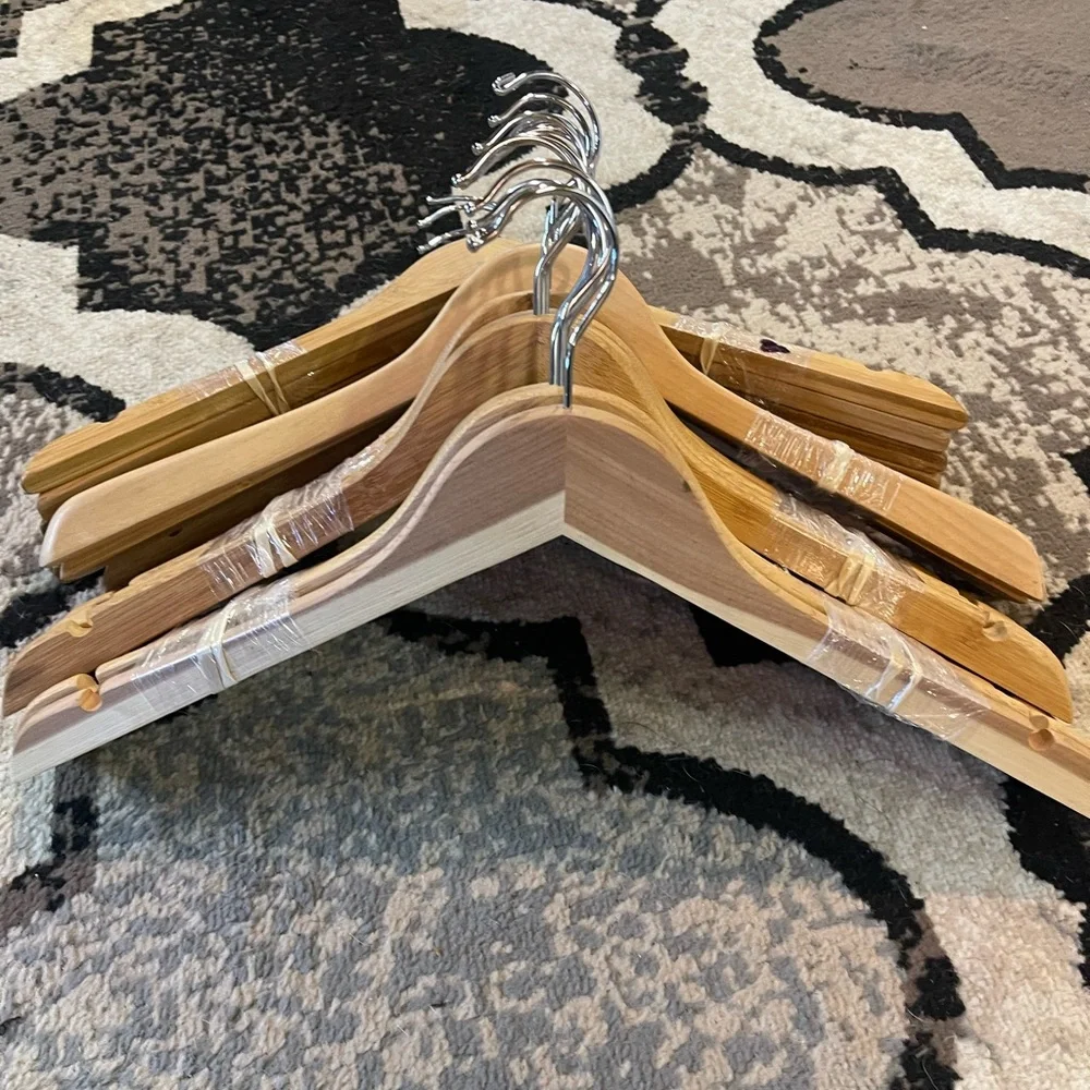 20 Bamboo Wooden Shirt Hangers